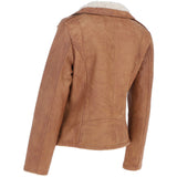 Ashwood Faux Fur Biker Style Jacket Tan: Jan