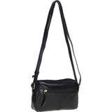 Leather Crossbody Bag with Adjustable Strap Black: Audrey