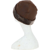 Ladies Luxury Leather And Sheepskin Hat Tobacco : KB-496