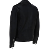 Brampton London Men’s Slim Fit  Real Leather Biker Jacket Black: BLM-191