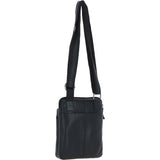 Real Leather Messenger Bag Black: BERLIN