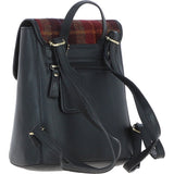 Ashwood Leather & Harris Tweed® Cloth Compact Backpack Black/Green/Red: TW-65-07-BR