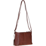 Elegant Leather Crossbody Bag Cognac: Delilah