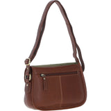Elegant Ashwood Leather & Tweed Crossbody Bag Tan/Green Check: TW-27-010-TGNH
