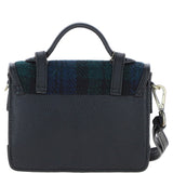 Ashwood Leather & Harris Tweed® Cloth Mini Satchel Bag with Twist Lock Black/Watch: TW-32-03-BW