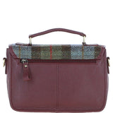 Ashwood Leather & Harris Tweed® Cloth Satchel Bag Wine/Mcload: TW-68-17-WM
