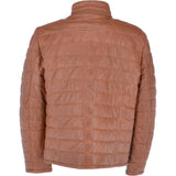 Trapper Leather Jacket Cognac: Massimo