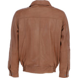 Men's Real Leather Brando Bomber Jacket Tan: AWM-601