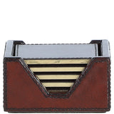 Ashwood Leather Square Coaster with Gold Accent Edges Chestnut: LF-160