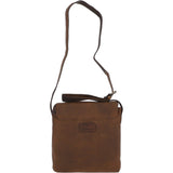 Tablet Friendly Medium Vintage Leather Messenger Bag Tan: Monti