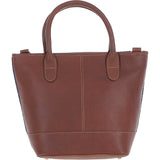 Ashwood Leather & Harris Tweed® Cloth Large Grab Bag  Tan/Purple: TW-64-13-TP