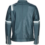 Men's Ashwood Leather Casual Jacket with Contrast Stripes Navy: AWM-260