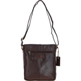 Elegant Ashwood Leather Unisex Crossbody Bag Brandy: G-19