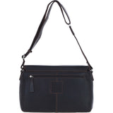 Ashwood Leather Messenger Bag with Front Zip Pocket & Adjustable Strap Brown: 1664