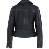 Women’s Genuine Leather Slim Fit Biker Jacket Black Ruboff: Caro