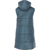 Ashwood Leather Long Gilet with Detachable Hood Grey: Gillet Long