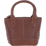 Ashwood Leather & Harris Tweed® Cloth Small Grab Bag Tan/Purple: TW-63-13-TP