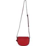 Real Leather Saddle Crossbody Bag Red: 63753