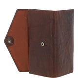 Women's Vintage Wash Large 12 Card Leather  Purse Brandy : G-43