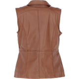 Women's  Leather Gilet Tan: FO-GILLET 1