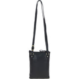 Authentic Ashwood Leather & Harris Tweed® Cloth Crossbody Bag Black/White: TW-29-012-BW