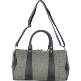 Ashwood Leather & Harris Tweed® Cloth Doctor Holdall Brown/Green: TW-46-09-BG