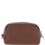 Gabicci Leather Washbag With Striped Tan: GB-64953