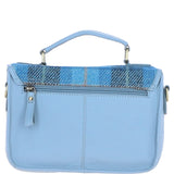 Ashwood Leather & Harris Tweed® Cloth Satchel Bag Baby-blue/Blue: TW-68-19-BB