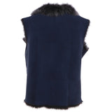 Reversible Toscana Suede Leather Gilet Navy/snowtip: KB-42