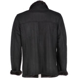 Leather Sheepskin Flying Jacket Black: Anton