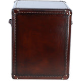 Luxury Real Leather Bedside Table Chestnut: LF-151
