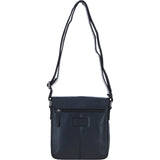 Ashwood Leather Medium Men's Buckle Crossbody Bag Black: S-61