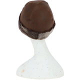 Ladies Luxury Leather And Sheepskin Hat Tobacco : KB-496