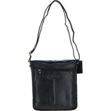 Elegant Ashwood Leather Unisex Crossbody Bag Black: G-19