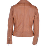 Short Biker Jacket Cognac: MAJESTIC