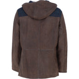 Ashwood Leather x Harris Tweed Men’s Hooded Casual Jacket Brown/Navy: TW-905-011-BN