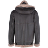 Hooded Sheepskin Flying Jacket Brown/Cream: FEN B3 HOODY