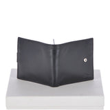 Vegetable Tanned 8 Card, ID & Coins & Zip Billfold Tab Leather Wallet Black : 1258-VT