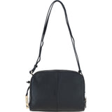 Real Leather Stylish Crossbody Bag Black: 62340