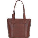 Ashwood Leather & Tweed Genuine Leather Shoulder Bag Tan/Green Check: TW-23-010-TGNH