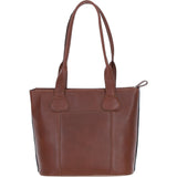Ashwood Leather & Harris Tweed® Cloth Genuine Leather Shoulder Bag Tan/Navy: TW-23-011-TN