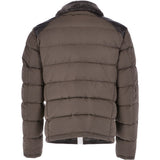 Leather Sheepskin And Padded Material Jacket Olive/Brown : Trap-Enzo