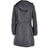 Leather Duffle Leather Coat Black/app: TINA