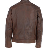 Ashwood Men's Leather Biker Jacket Aq Brown: 8055