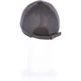 Felt Lined Leather Baseball Cap Brown: 010B