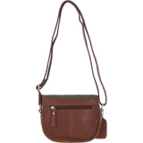 Ashwood Leather & Tweed Saddle Bag Tan/Green Check: TW-26-010-TGNH