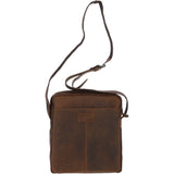 Tablet Friendly Medium Vintage Leather Body Bag Tan: Paddy