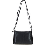 Elegant Leather Crossbody Bag Black: Delilah