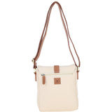 Fenland Canvas & Leather Crossbody Bag Tan/cream: FEN-753