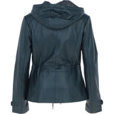 Luxurious Ashwood Leather Jacket with Hood Navy: Anne